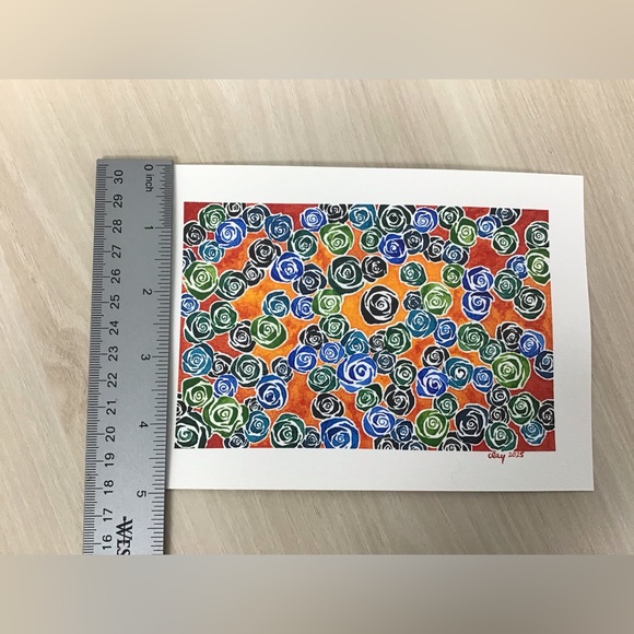 Original Floral India Ink Drawing - Picture 2 of 3